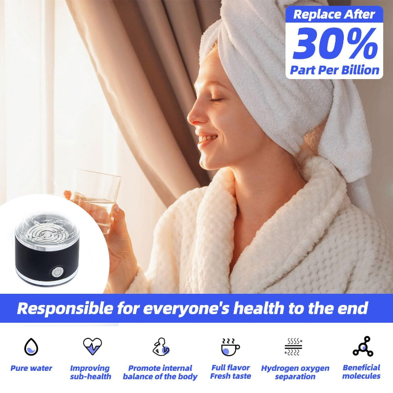 Portable Hydrogen Water Bottle Generator, Ion Water Bottle Improve Water Quality in 3 Minutes, Water Ionizer Machine Suitable for Home, Office, Travel and Daily Drinking (Black)