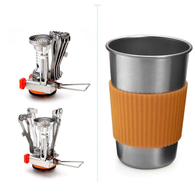 Ultralight Camping Cookware Portable Mess Kit Camping Pot and Pans Cooking Set Hiking Picnic Equipment High Quality