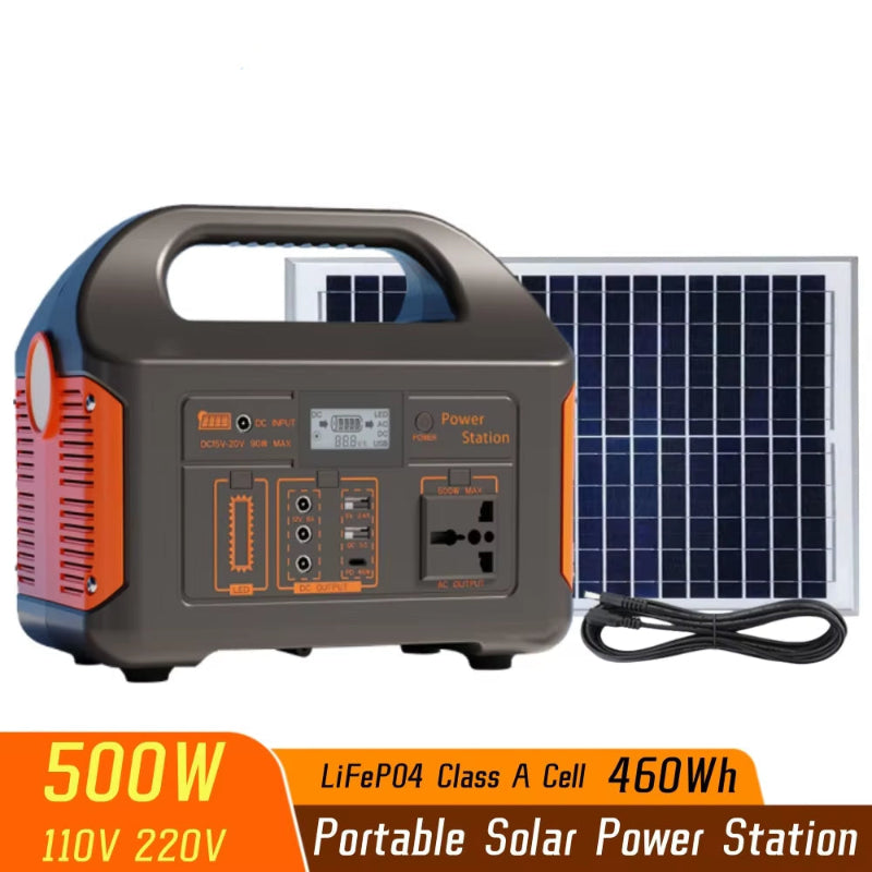 New Arrival Outdoor Portable 500W Power Station Power Generator 110V 220V LED Light Emergency Solar Power Bank for Home Camping