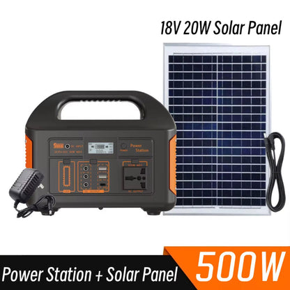New Arrival Outdoor Portable 500W Power Station Power Generator 110V 220V LED Light Emergency Solar Power Bank for Home Camping