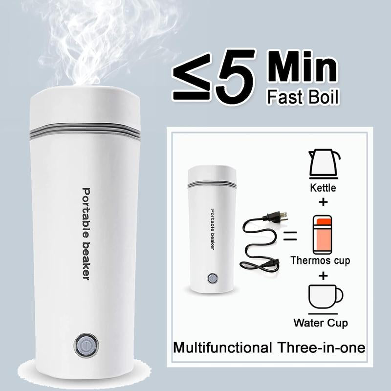 Portable Electric Kettle, Multipurpose 300W Electric Kettle with Detachable Lid, Automatic Shut-Off Travel Kettle, Universal Hot Water Maker for Home Office Outdoor Camping
