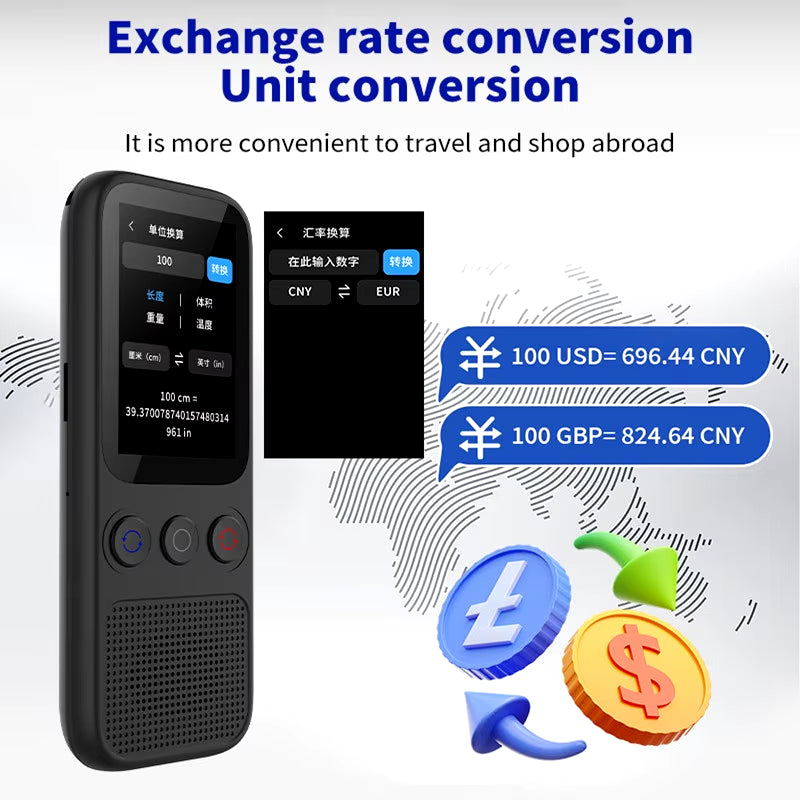 S80 AI Translation Device Real-Time Smart Voice Photo Translator 138 Languages 18 Offline Portable Text Voice Translating