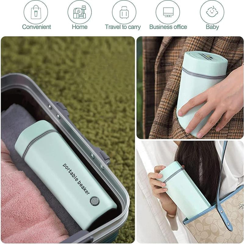 Portable Electric Kettle, Multipurpose 300W Electric Kettle with Detachable Lid, Automatic Shut-Off Travel Kettle, Universal Hot Water Maker for Home Office Outdoor Camping